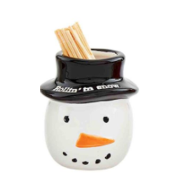 Mudpie Holiday Toothpick Holder, SNOWMAN