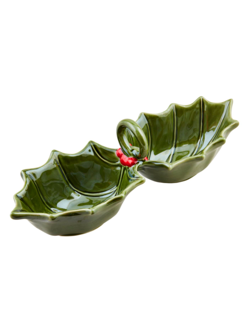 Mudpie Holiday HOLLY Double Dish