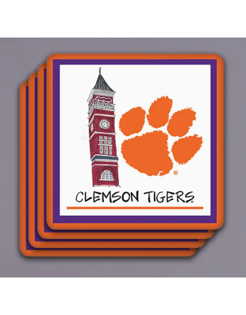 Clemson Paw 4-Piece Coaster Set