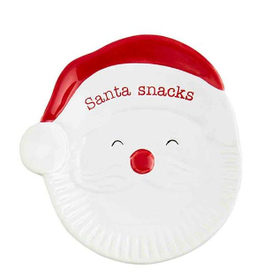 Mudpie Holiday Appetizer Plate, SANTA Snacks, 4"