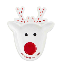 Mudpie Holiday Appetizer Plate, REINDEER Nibbles. 4"