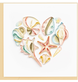 Quilling Card Greeting Card, Quill - Everyday, Seashell Heart, 6x6*