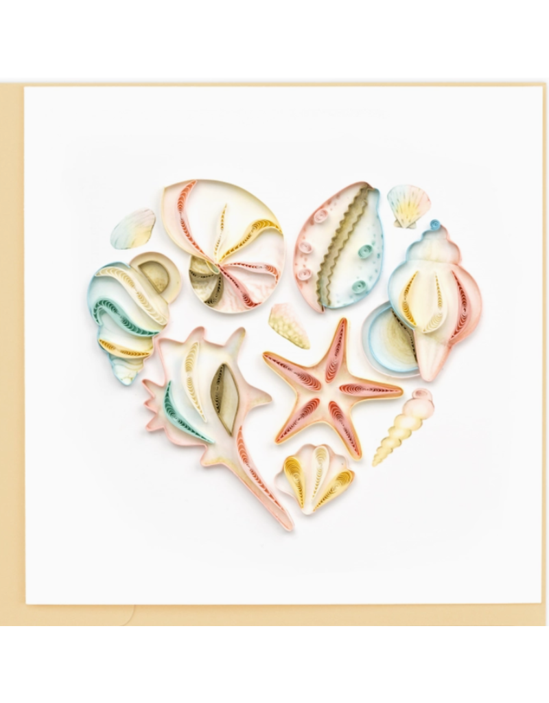 Quilling Card Greeting Card, Quill - Everyday, Seashell Heart, 6x6*