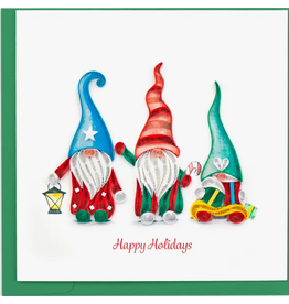 Quilling Card Holiday Greeting Card, Quill - Gnomes, 6x6