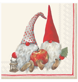 Boston International Holiday Cocktail Napkins, Friendly Tomte Red Gnome, 20x