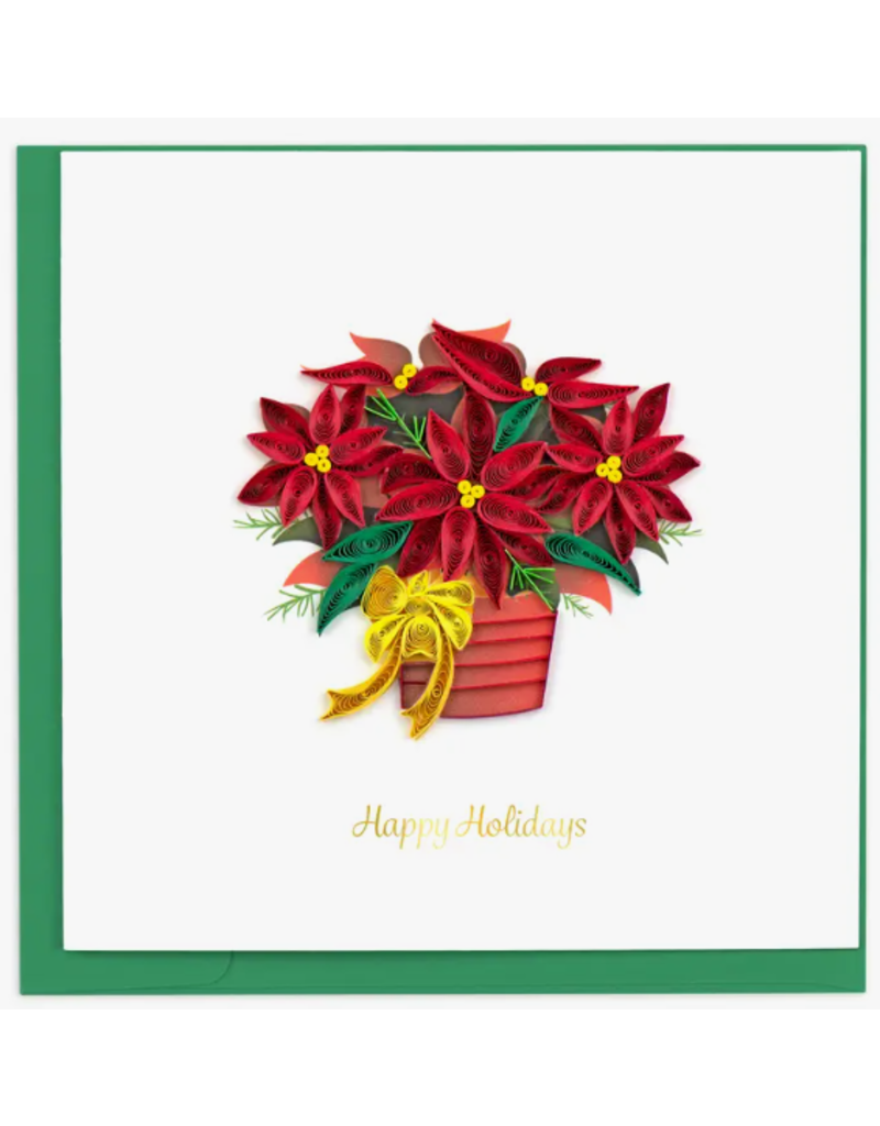 Holiday Greeting Card, Quill - Poinsettia, 6x6 disc
