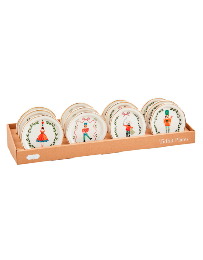 Mudpie Holiday Nutcracker GOLD Trim Tidbit Plate, 4", SINGLE