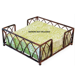 Boston International Cocktail Napkin Caddy,  Arch Aged Chestnut, Metal