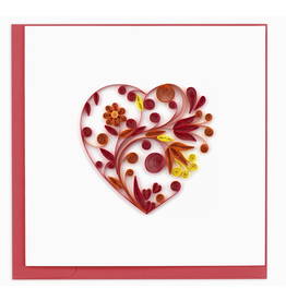 Quilling Card Valentine Greeting Card, Quill - Red Heart, 6x6*