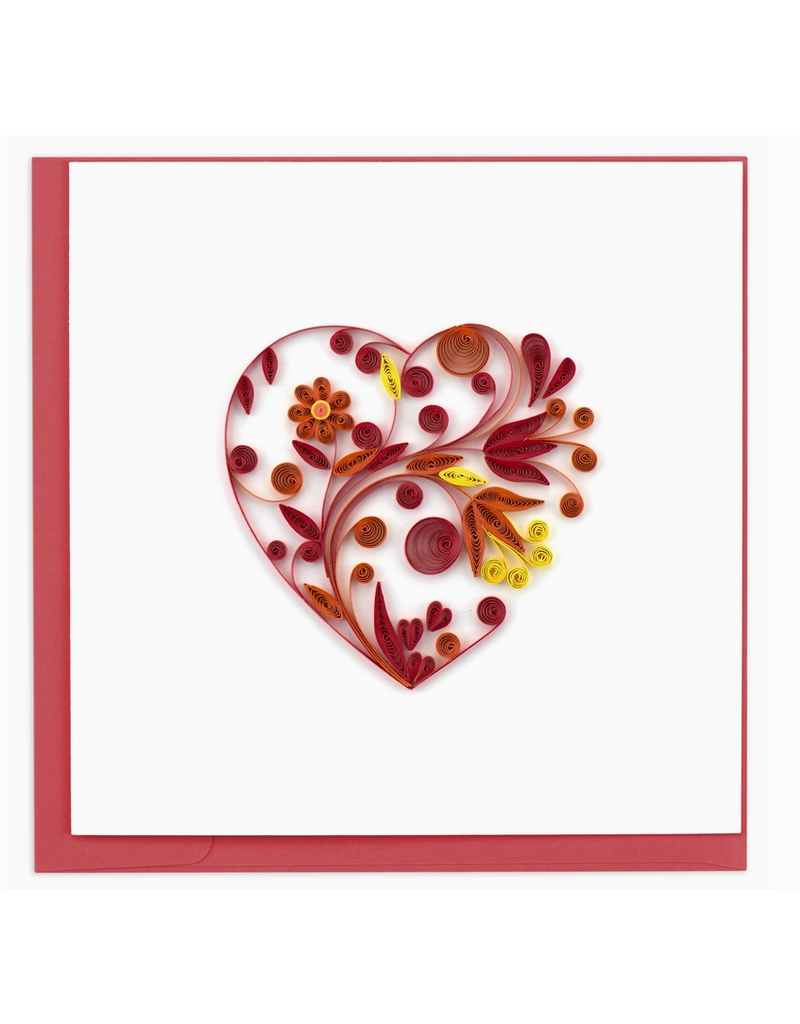 Quilling Card Valentine Greeting Card, Quill - Red Heart, 6x6*