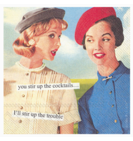 Boston International Cocktail Napkins, Stir Up Trouble, 20x