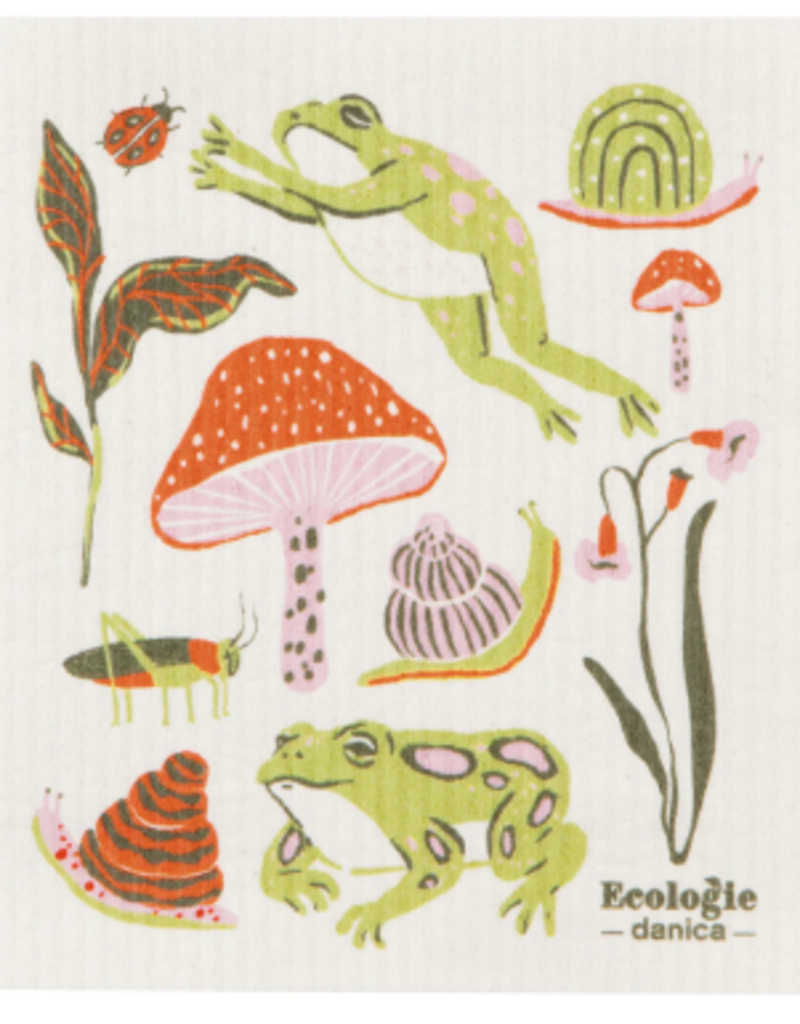 Now Designs Swedish Dish Cloth Gardenland Frogs&Bugs now