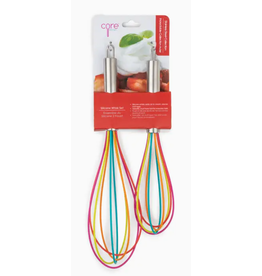 Core Home 2PC Silicone Whisk Set, Rainbow