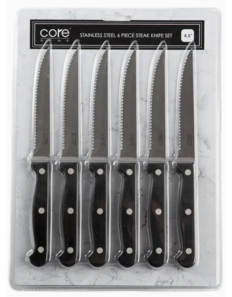 Core Home Everyday Steak Knives, Serrated, Set of 6