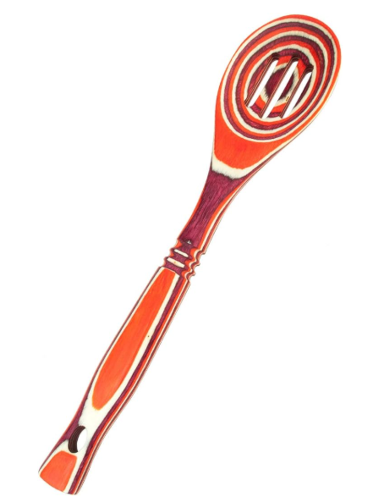 Island Bamboo/Wilshire Red Pakkawood Slotted Spoon, 12" discntd