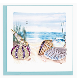 Quilling Card Greeting Card, Quill - Everyday, Seashells on Shore, 6x6