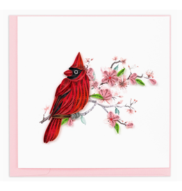 Quilling Card Greeting Card, Quill - Everyday, Cardinal Cherry Blossom, 6x6