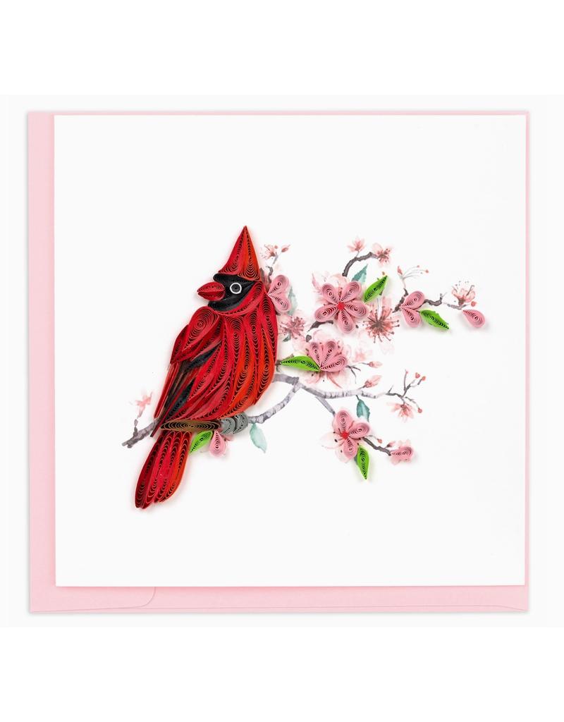 Quilling Card Greeting Card, Quill - Everyday, Cardinal Cherry Blossom, 6x6