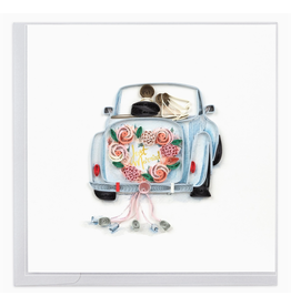 Quilling Card Greeting Card, Quill - Wedding, Just Married Car, 6x6