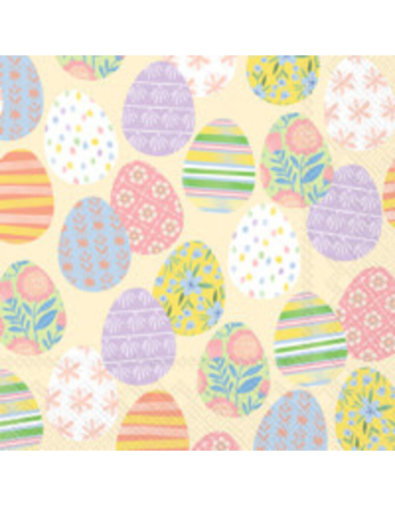 Boston International Easter Cocktail Napkins, Eggstra Eggs, 20x
