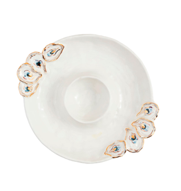 Mudpie Oyster Chip & Dip Plate, 10.5" y