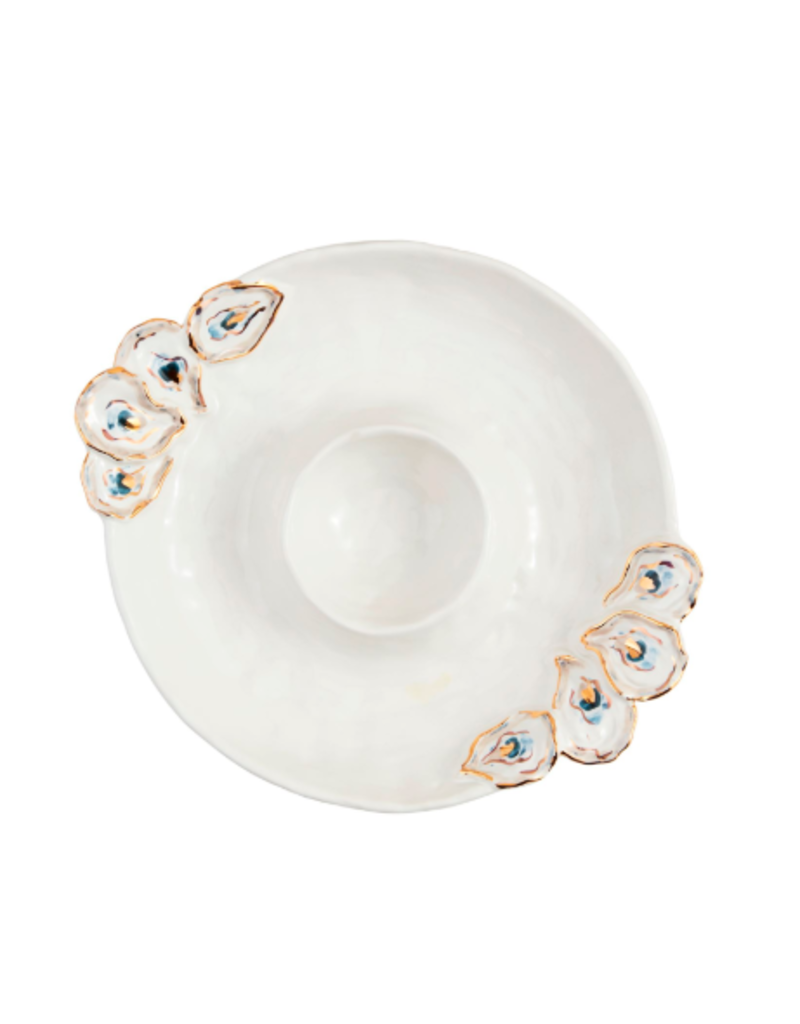 Mudpie Oyster Chip & Dip Plate, 10.5" y