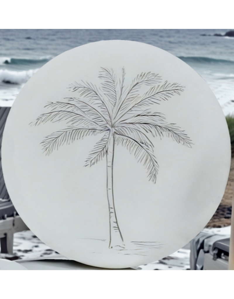 Hand-Crafted Absorbent Ceramic Coaster, Palm Tree, SINGLE