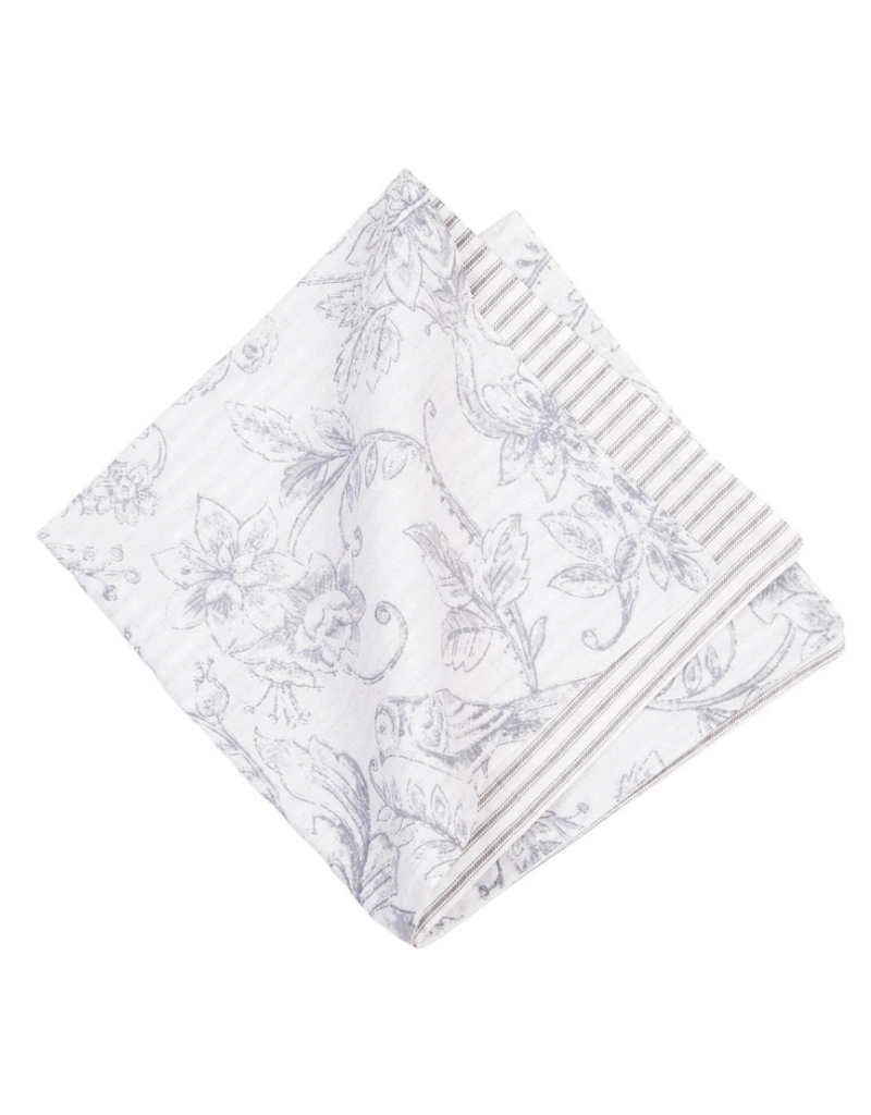 C and F Home Napkin, Gray Callahan Songbirds, Reversible