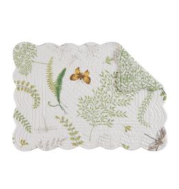 C and F Home Placemat, Althea Ferns, Rectangular Reversible