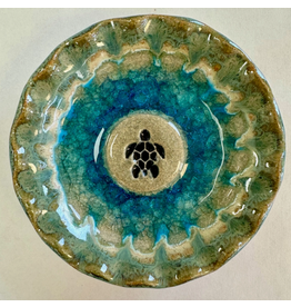 Handmade Pottery Dish, Sea Turtle, 5"