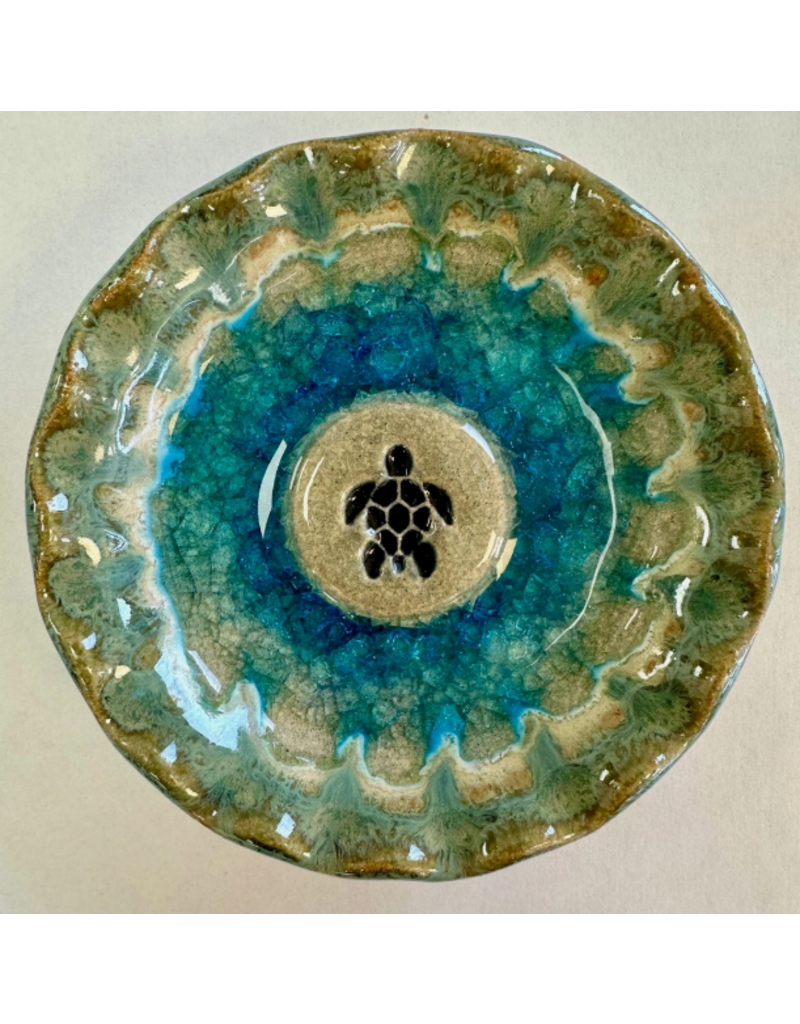 Handmade Pottery Dish, Sea Turtle, 5"