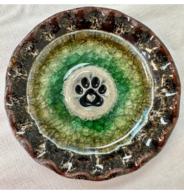 Handmade Pottery Dish, Dog Paw, 5"