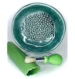 Garlic Grate Plate, 3pc Set, Emerald Green