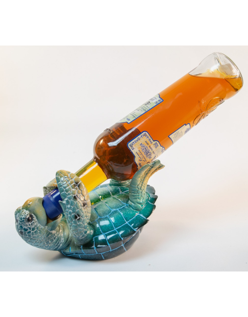 Sea Turtle Drinking Wine Bottle Holder, blue