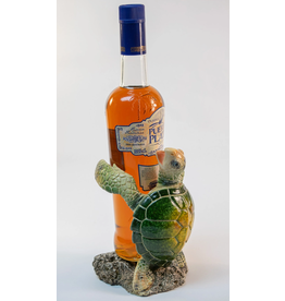 Sea Turtle Standing Wine Bottle Holder, green disc