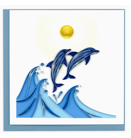 Quilling Card Greeting Card, Quill - Everyday, Jumping Dolphins, 6x6