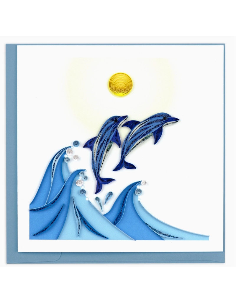 Quilling Card Greeting Card, Quill - Everyday, Jumping Dolphins, 6x6