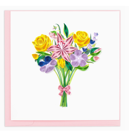 Quilling Card Greeting Card, Quill - Everyday, Spring Flowers Bouquet, 6x6
