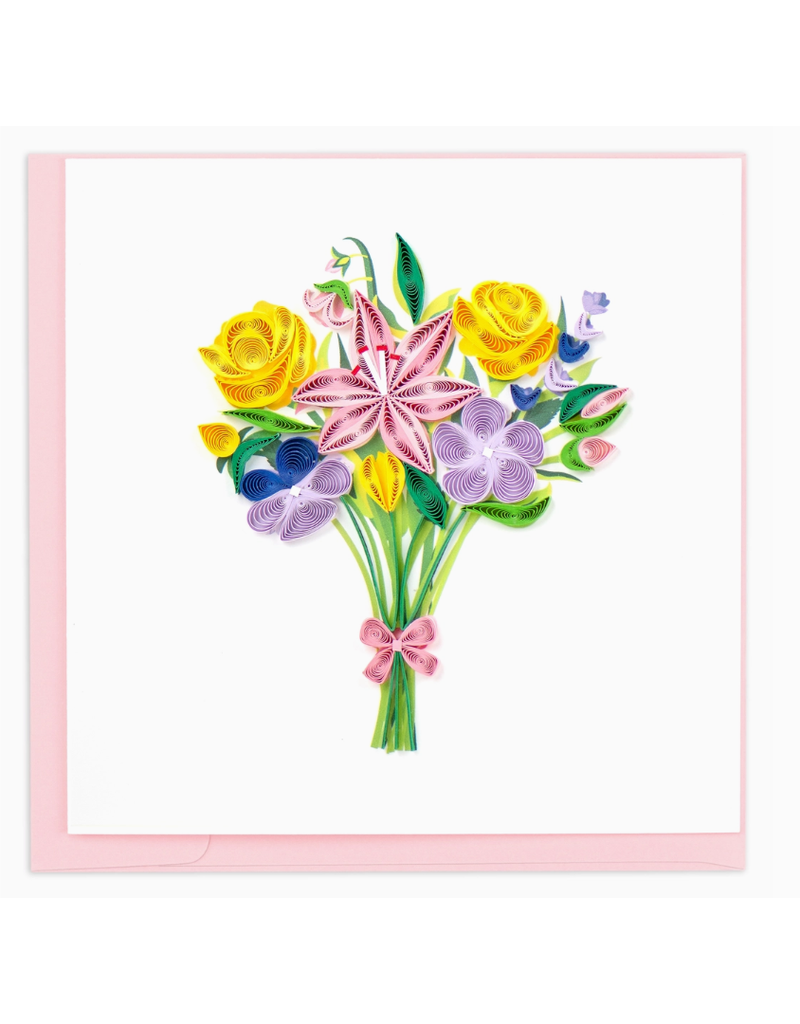 Quilling Card Greeting Card, Quill - Everyday, Spring Flowers Bouquet, 6x6