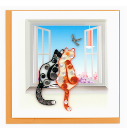 Quilling Card Greeting Card, Quill - Everyday, 2 Cats, 6x6