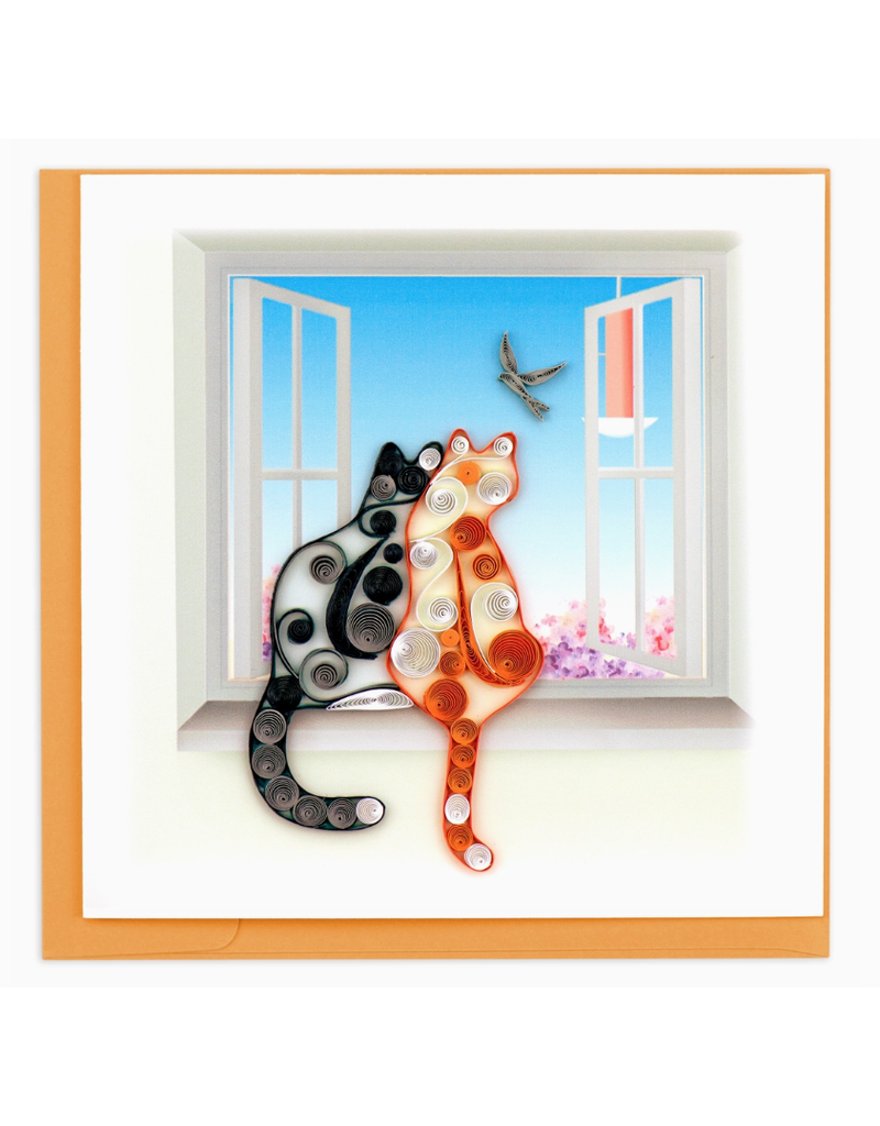 Quilling Card Greeting Card, Quill - Everyday, 2 Cats, 6x6