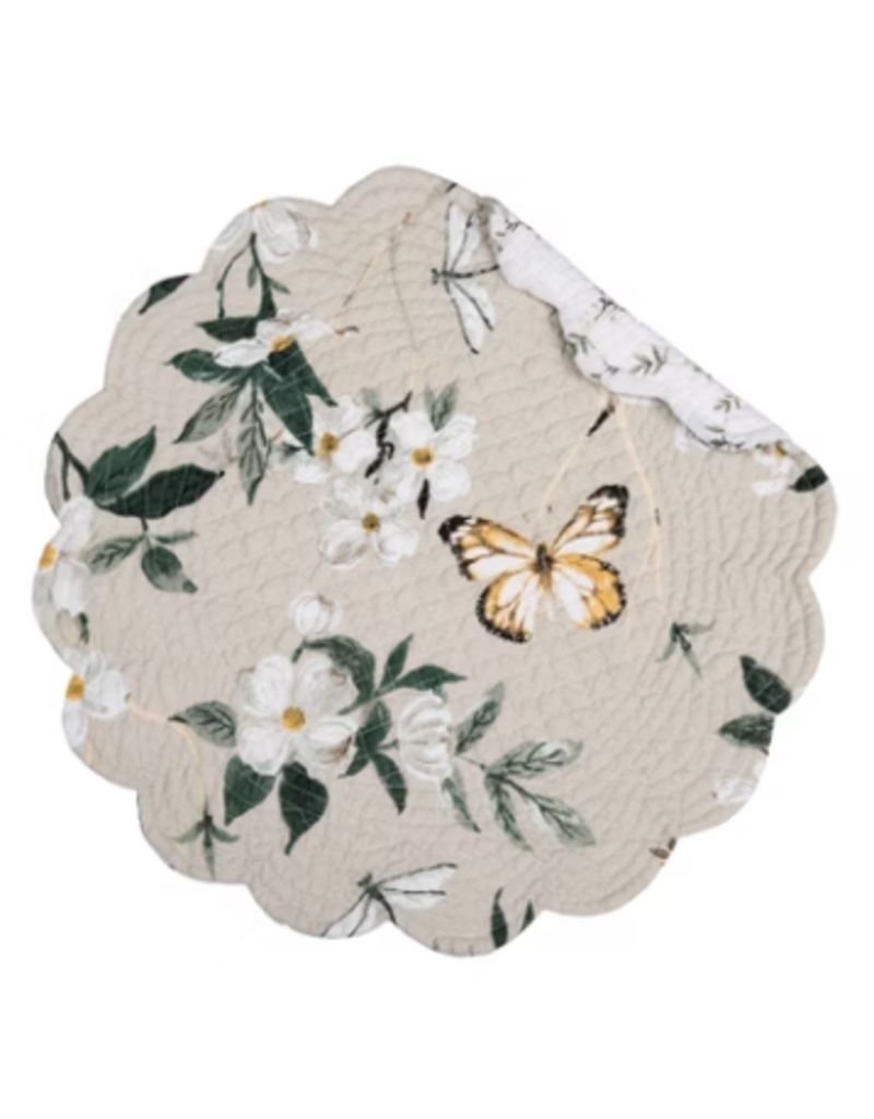C and F Home Placemat, Dogwood Meadows, Round Reversible