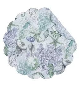 C and F Home Placemat, Shoreline Waters, Round Reversible
