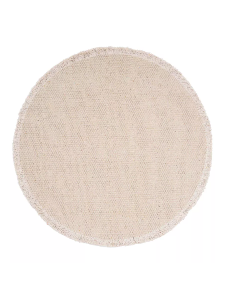 C and F Home Placemat, Frayed Sand, Round