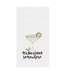C and F Home Towel, 5 O'Clock Somewhere, waffle weave