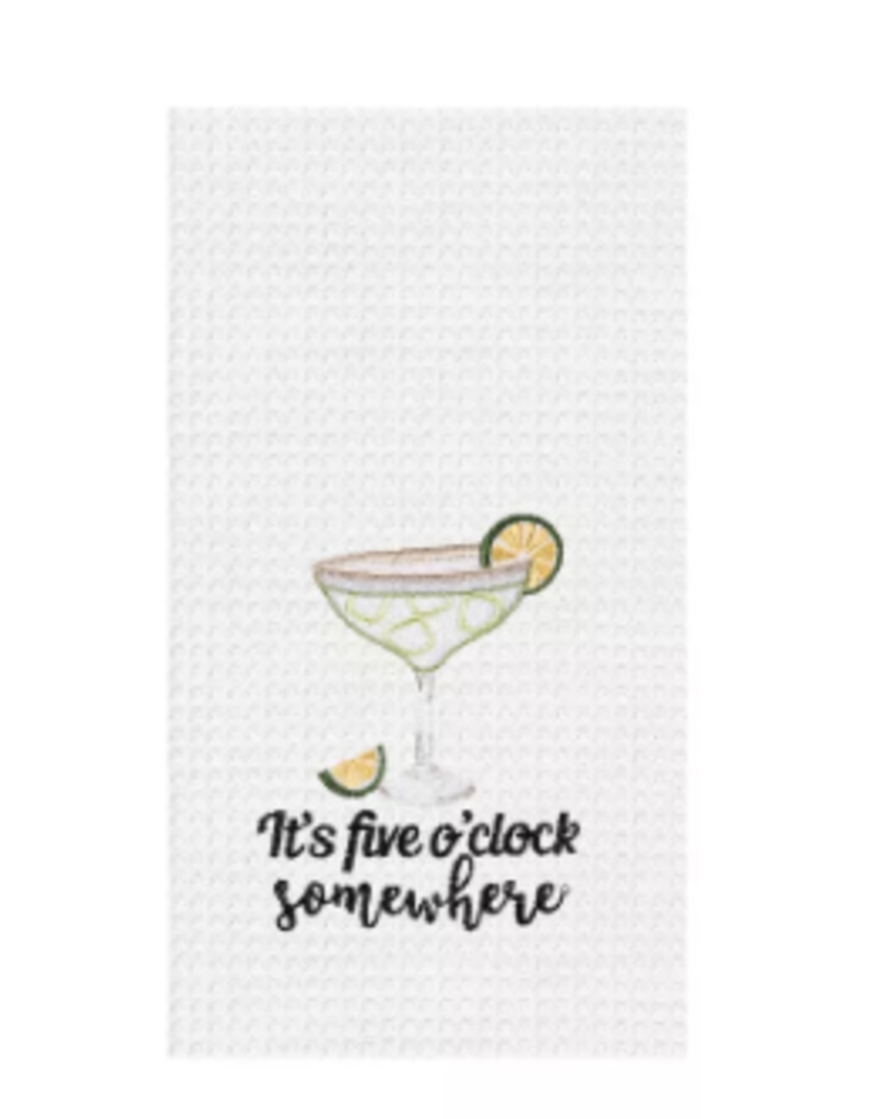 C and F Home Towel, 5 O'Clock Somewhere, waffle weave