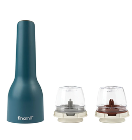 FinaMill Ocean Blue Battery-Operated Salt, Pepper & Spice Grinder/Mill, With 2 Pods