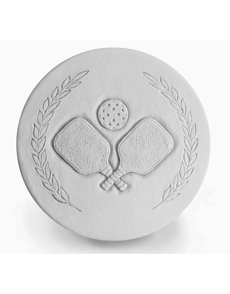 Hand-Crafted Absorbent Ceramic Coaster, Pickle Ball, SINGLE