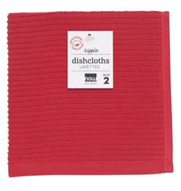 Now Designs Ripple Dish Cloths, Red, Set of 2 cir
