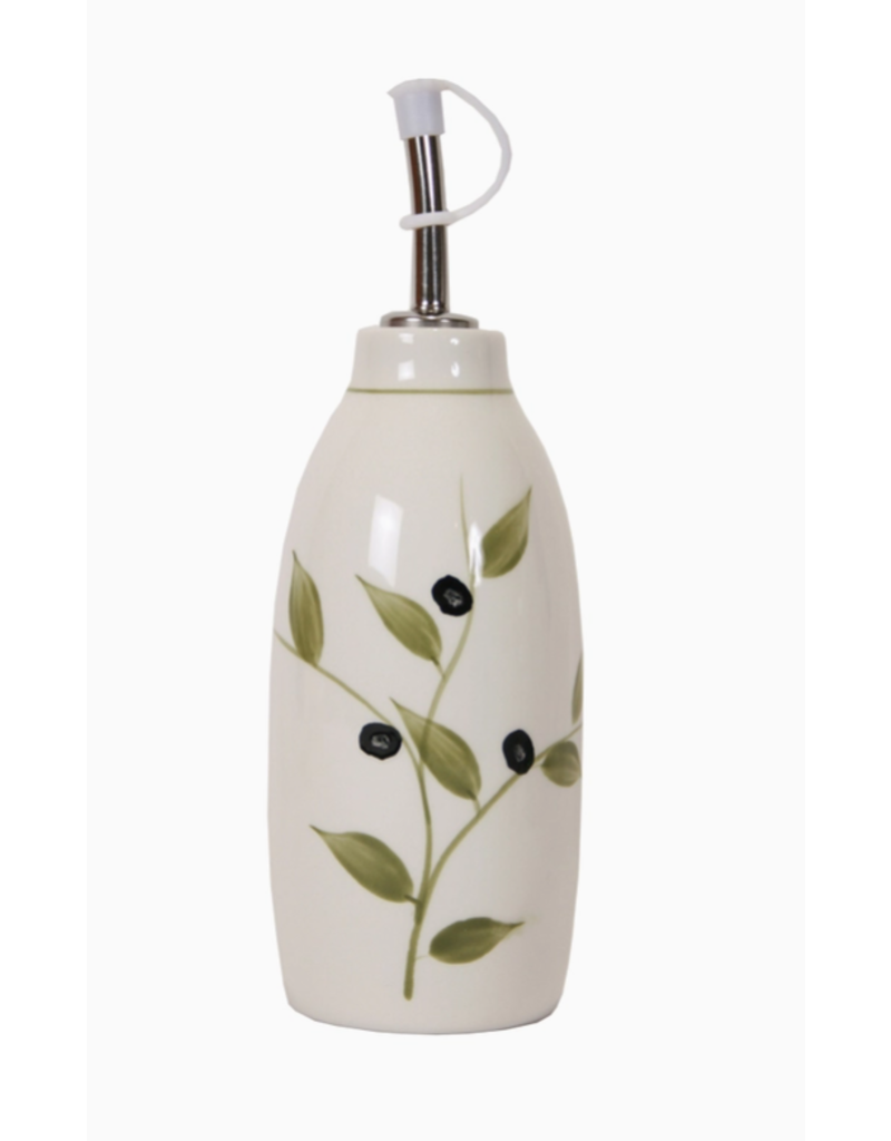 Olive Oil Bottle with Pourer, Olive Branch